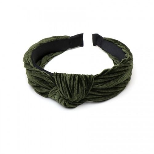 Olive Crushed Velvet Headband by Peace Of Mind